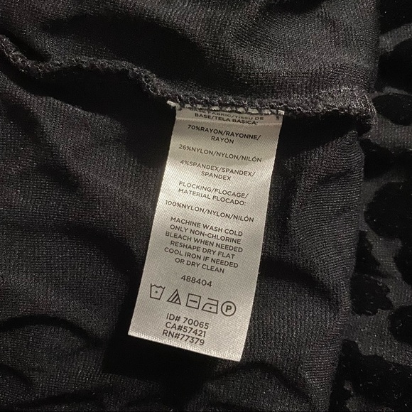 Ann Taylor Black Animal Print Velvet Short Top - Picture 3 of 4